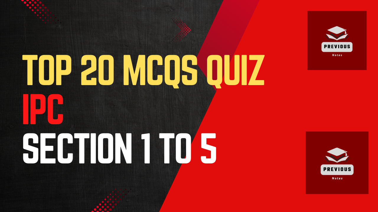 Indian Penal Code MCQs Quiz: Section 1 to 5