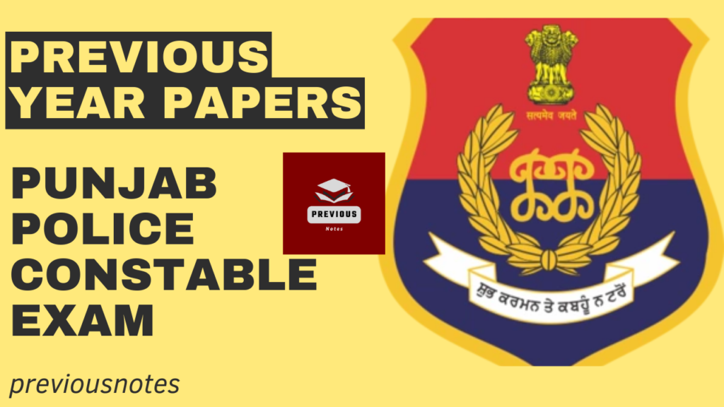 Previous year paper for punjab police constable exam