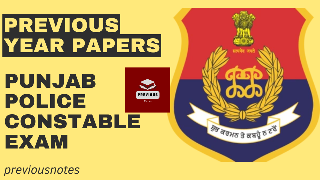 Previous year papers for Punjab Police Constable Exami2024