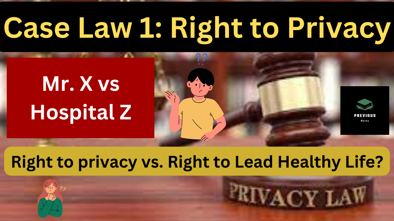 Right to Privacy Case Law Mr. X vs. Hospital Z