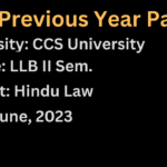 Hindu Law Previous Year Paper