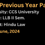 Hindu Law Previous Year Paper 2024